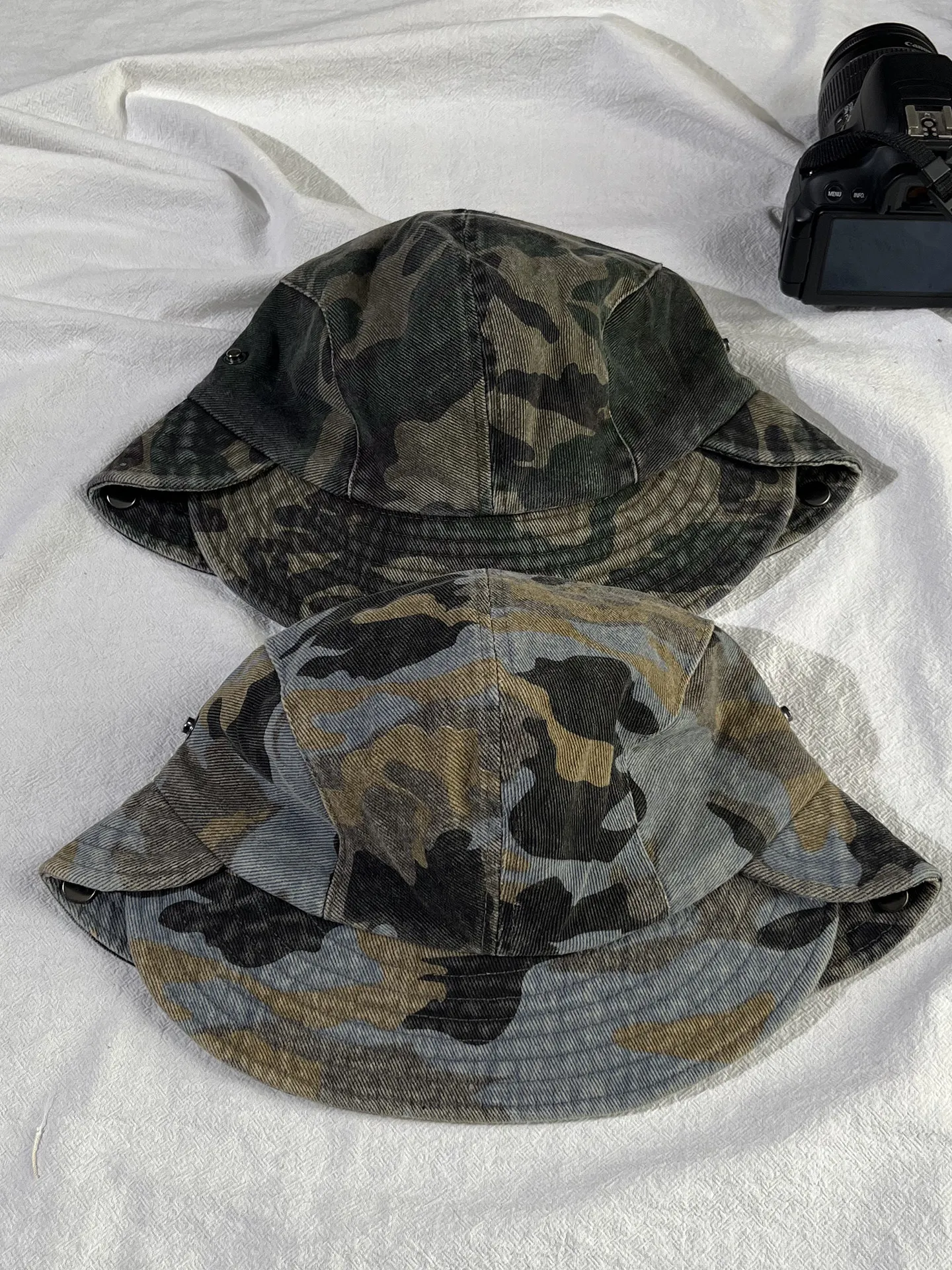 Multiple Wearing Ways Japanese Vintage Camo Newsboy Cap Women Spring Summer Versatile Sun Protection Fashion Painter Bucket Hat