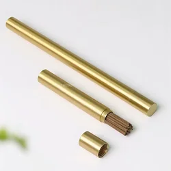 Antique Pure Copper Incense Tube Line Incense Tube Long and Short Type DIY Home Zen Portable Line Incense Storage Supplies