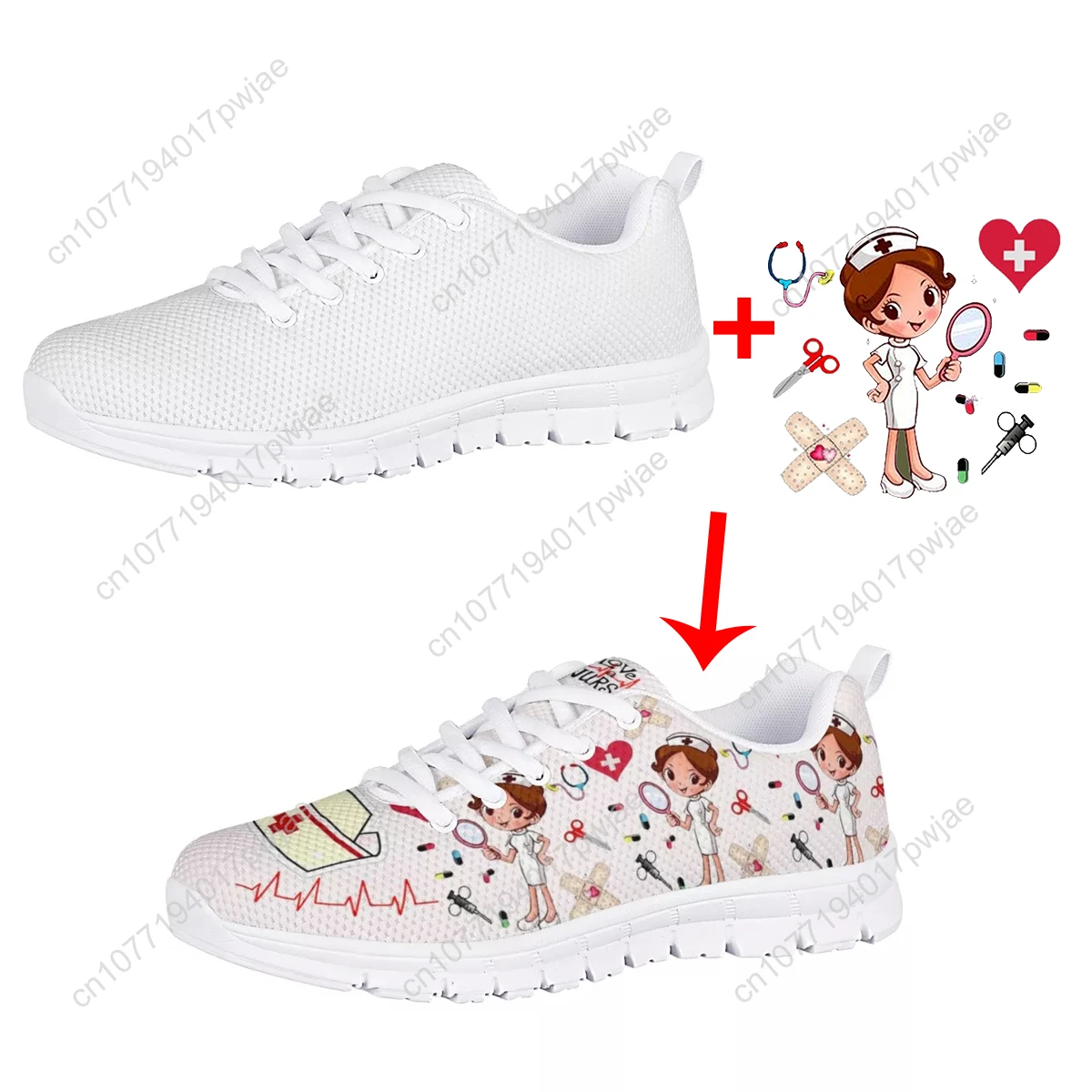 Autism Design Women Flats Casual Lace Up Sneaker Women's Comfortable Shoes Brand Sneaker Zapatillas Mujer