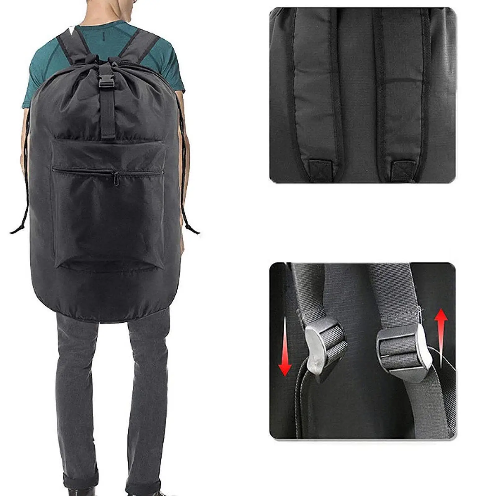 

Laundry Backpack Heavy Duty Clothes Hamper Bag for Dorm Apartment Laundromat