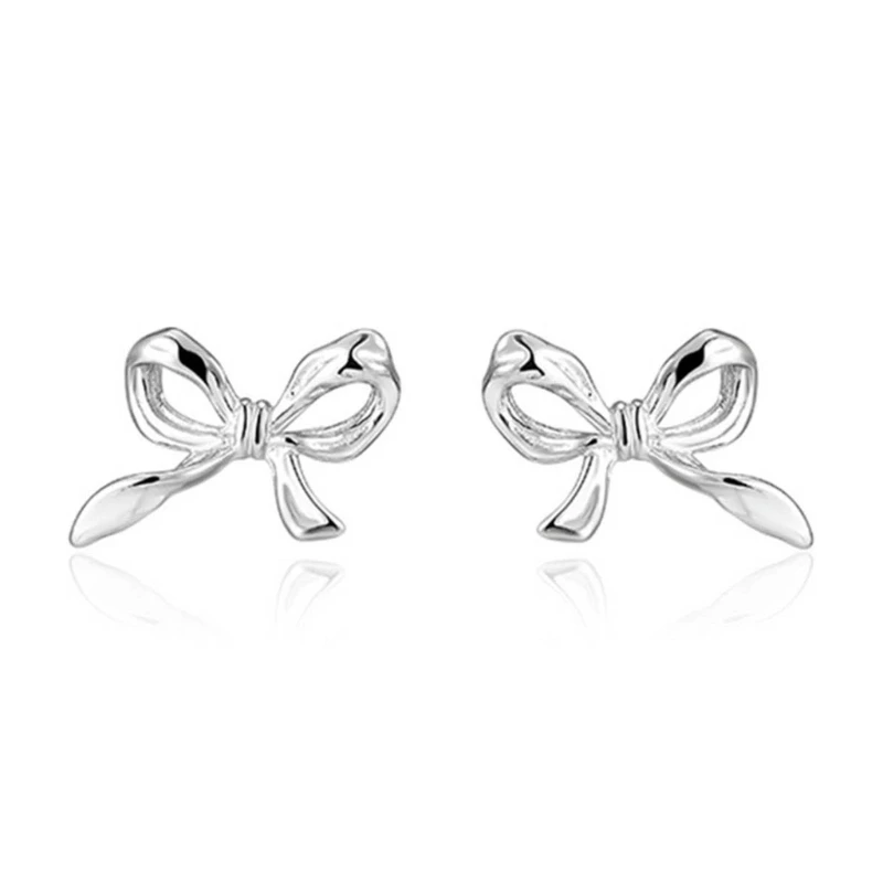 Mini Bow Knot Earrings Knot Ribbon Earrings for Women Girls Fashion Jewelry Small Bowknot Ethnic Ear Studs Wedding