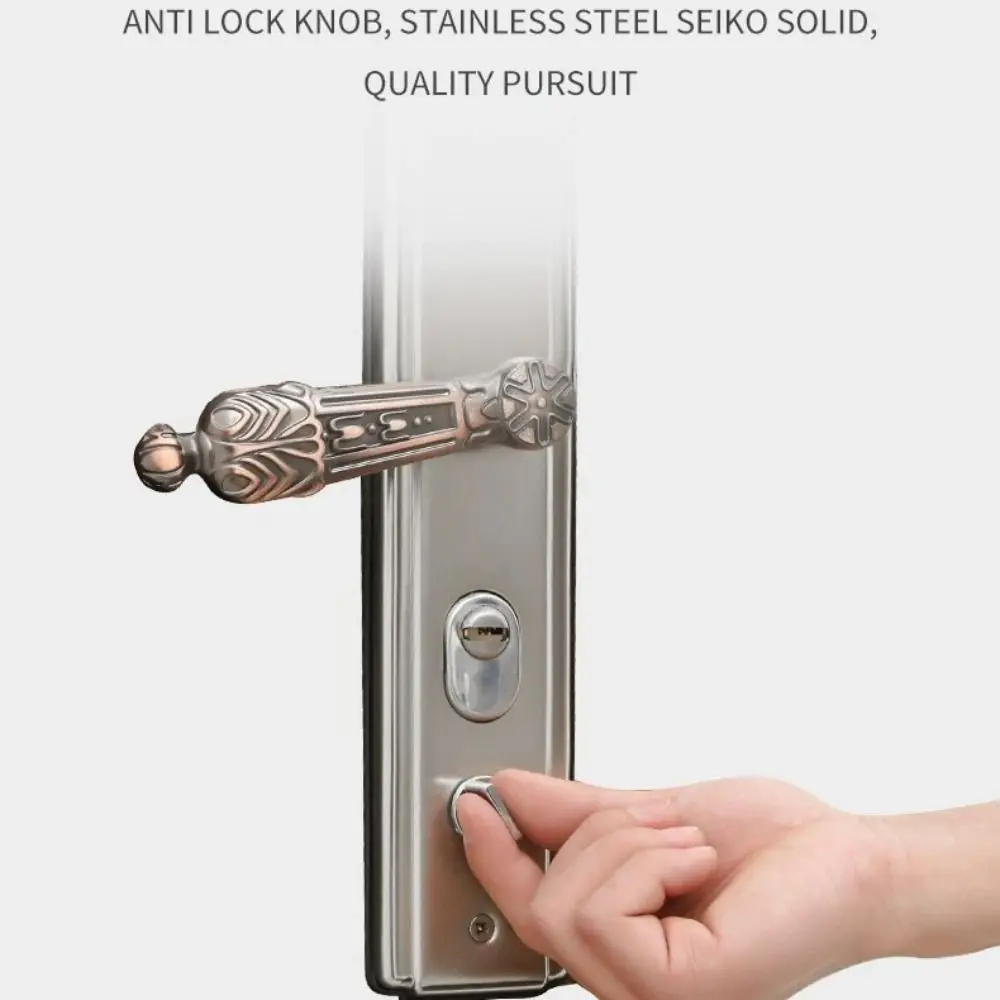 Universal Anti Theft Door Knob Thickening Safety Door Locking Knob Stainless Steel Antirust Door Lock Accessories Bedroom