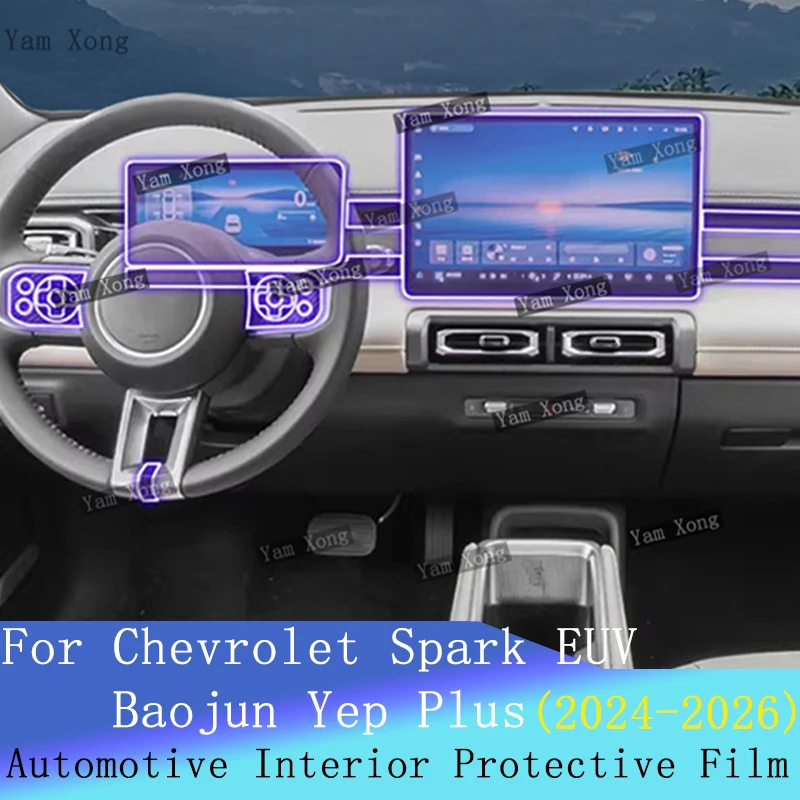 

Car Navigation screen Sticker For Baojun Yep Plus Chevrolet Spark EUV Full set interior Gear Panel Transparent Protection Films