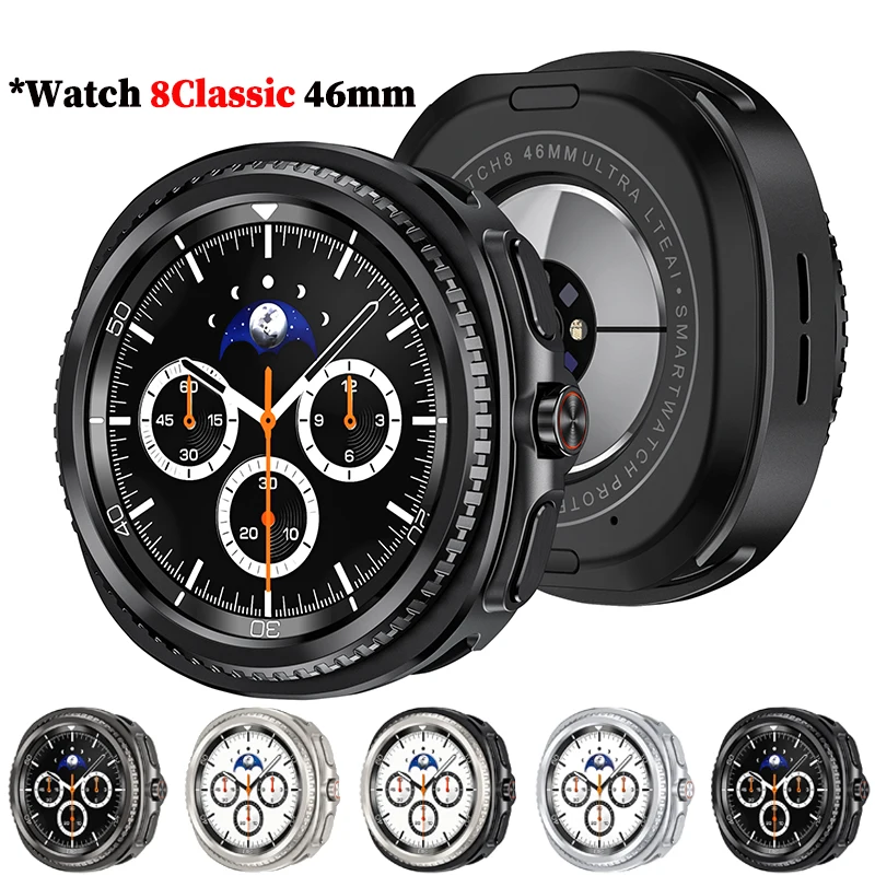 Titan-Gehäuse für Samsung Galaxy Watch 8 Classic 46 mm, Metallpanzerung, sturzsicher, Schutzhülle für Galaxy Watch 8 Classic 46 mm