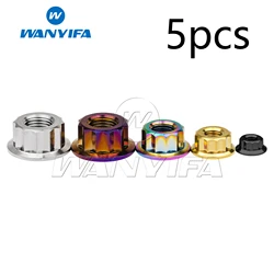 Wanyifa Titanium Nut M5/M6/M8/M10/M12 Bi Hex Flange 12 Point Nuts for Bicycle Motorcycle Retrofit