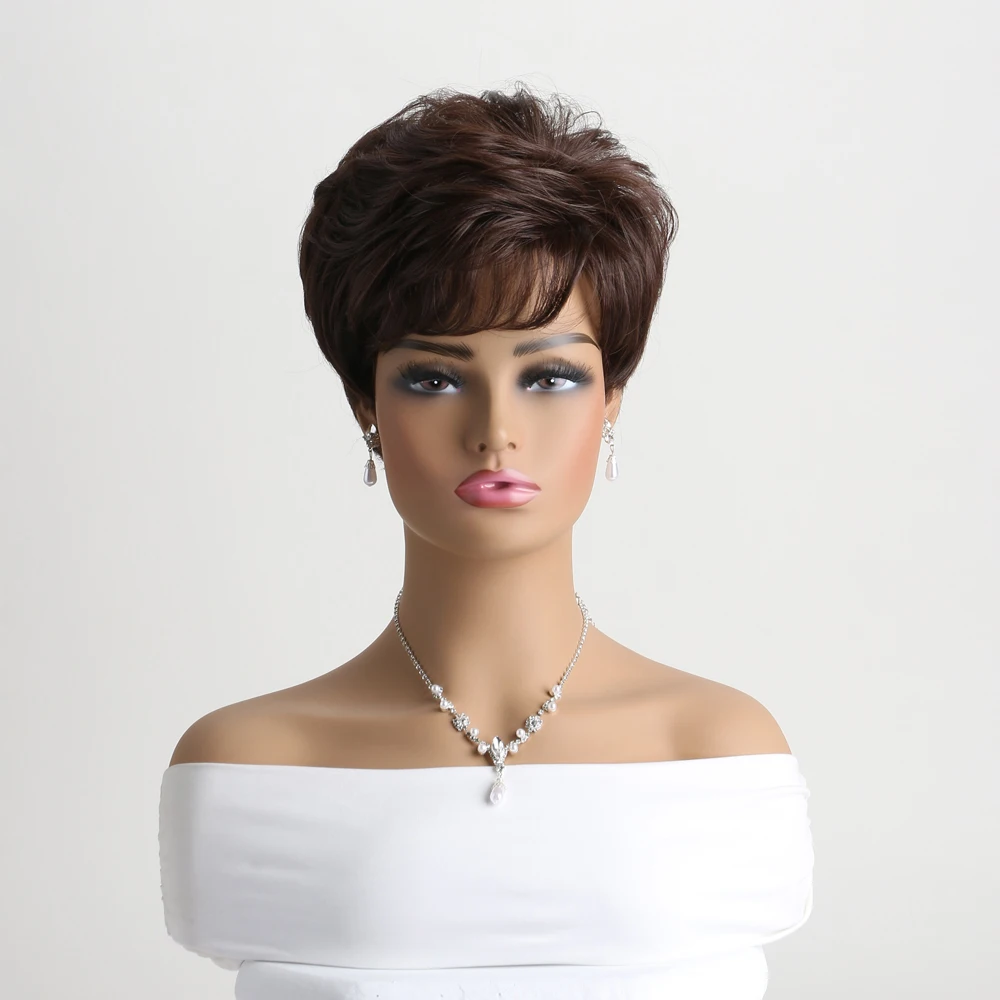 Short Natural Synthetic Wigs For Women  Blonde Wig Heat Resistant Hair For Daily Use Festival Ball Halloween Costume Part