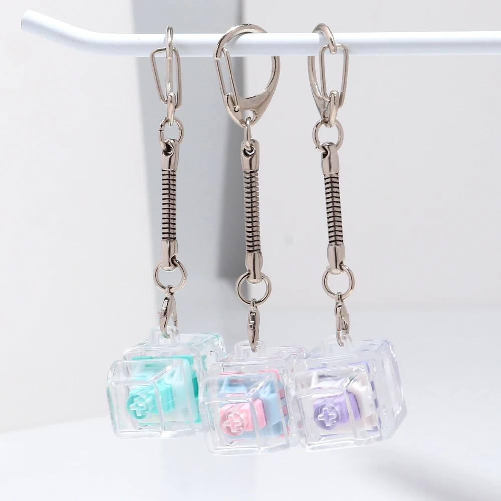 Tastatur-Fidget-Spielzeug Kristall-Tastenkappe Schlüsselanhänger Ohne Licht Stressabbau-Fingerspielzeug Entspannungsspielzeug Clicker Fidget Toy – Detail 4
