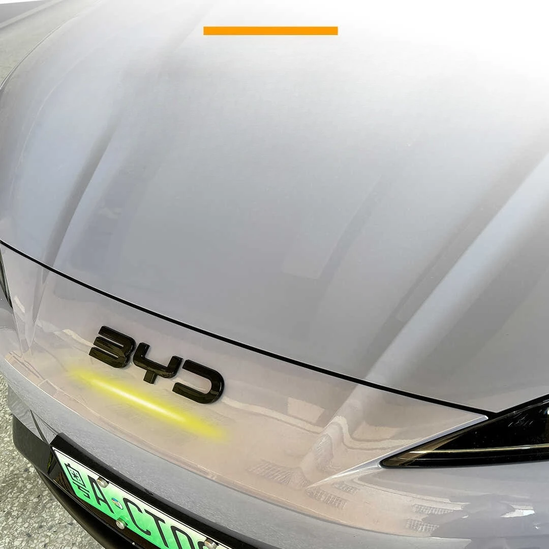 ل BYD سيليون 7 EV سيارة سوداء الجبهة شعار أسود المحارب الخلفي شارة تعديل تغطية أنماط الذيل شعار تعتيم شارة السيارة
