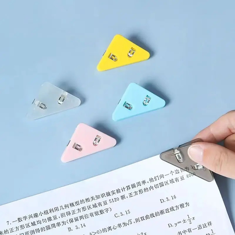 5pcs Mini Color Corner Clips Set Transparent & Solid Colorful Page Holder Paper Clip Clamp File Index Photo Office Schoo