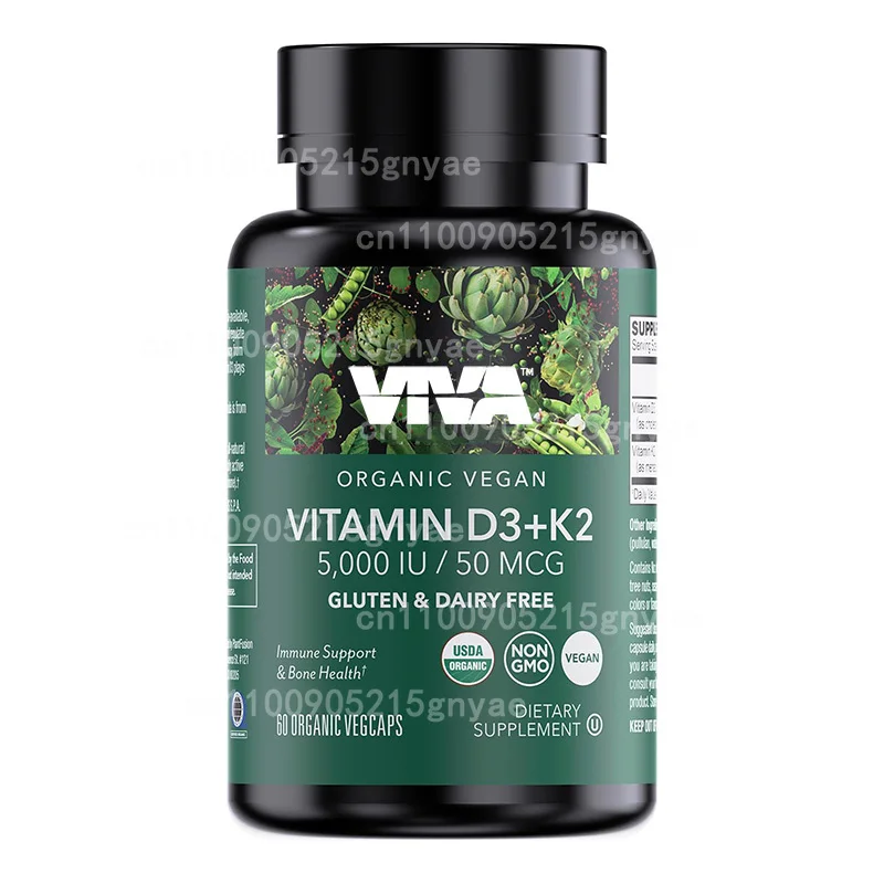 

Vitamin D3 K2 5000 IU for Immune System, Strong Bones, and Dental Support