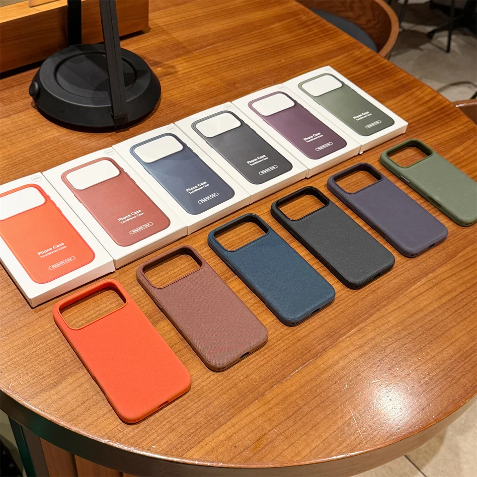 Funda de tela técnica original para iPhone 17 Air 16 15 14 Plus 13 12 11 Pro Max, compatible con MagSafe, suave anti-deslizante a prueba de golpes 6