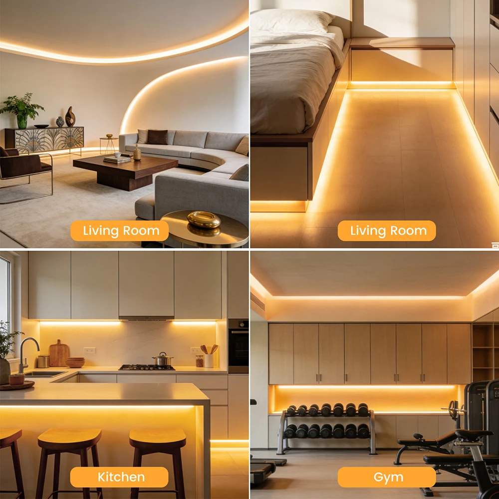 AC 220V 230V COB Strip Light Connector EU Power Plug 288 LEDs/m with 4Key Dimmer 100cm Led Light Cable Light Accessories Plug view 6