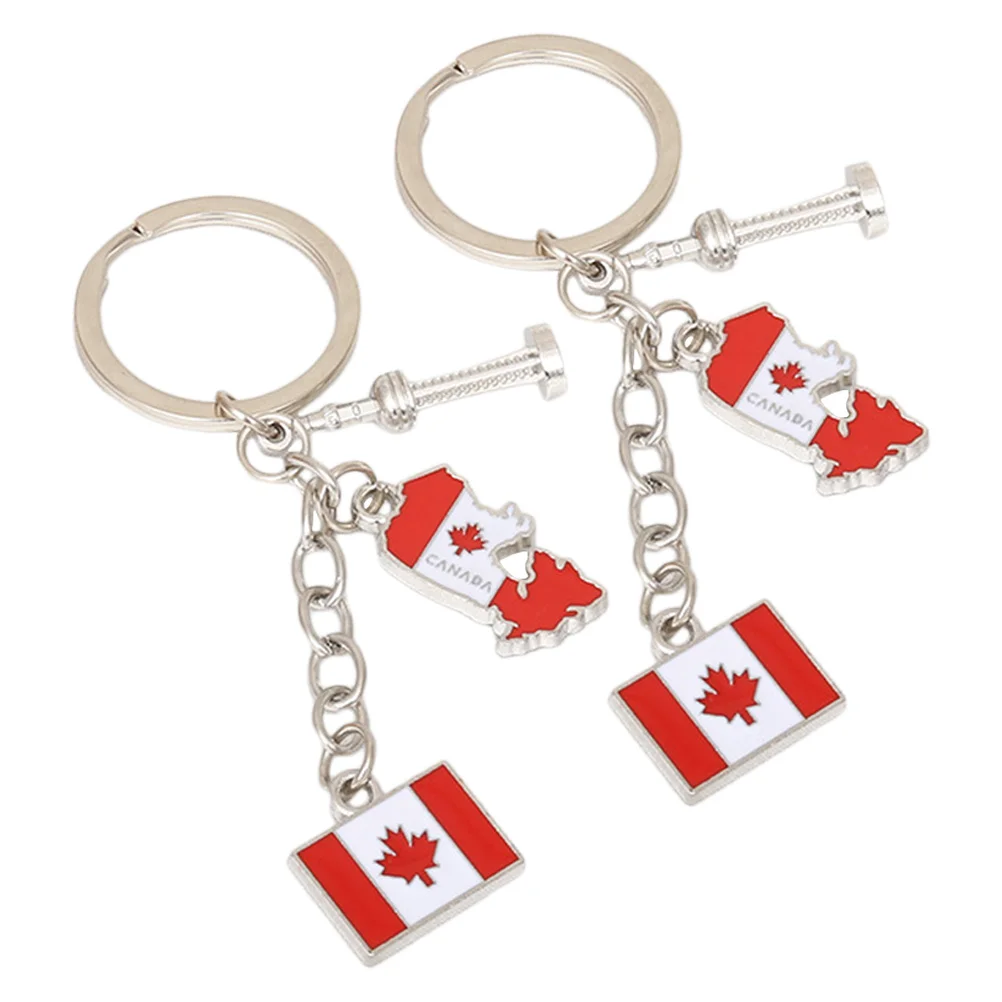 

Badge Reels Retractable Key Chain Canada Flag Keyring Backpack Purse Hanging Decor Travel Flags