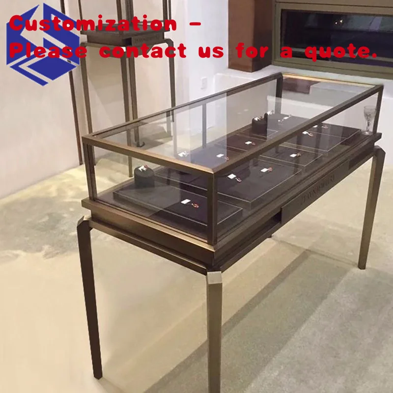 

custom.Stainless Steel Jewelry Counter Showcase Elegant Display Cabinet Elegant Pieces