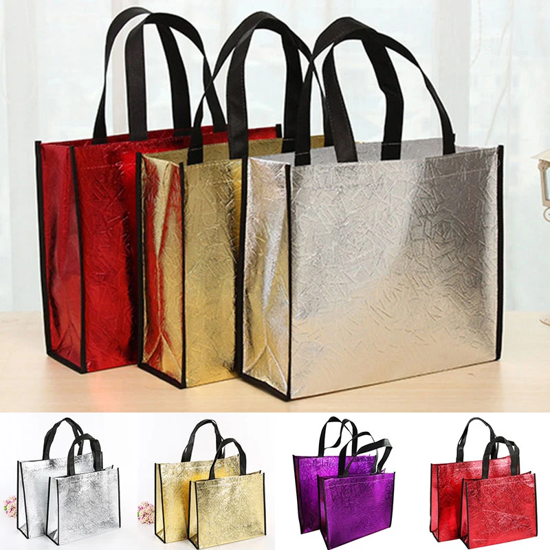 2022 New Foldable Laser Shopping Bag Reusable Eco Tote Waterproof Fabric Non-woven Bag