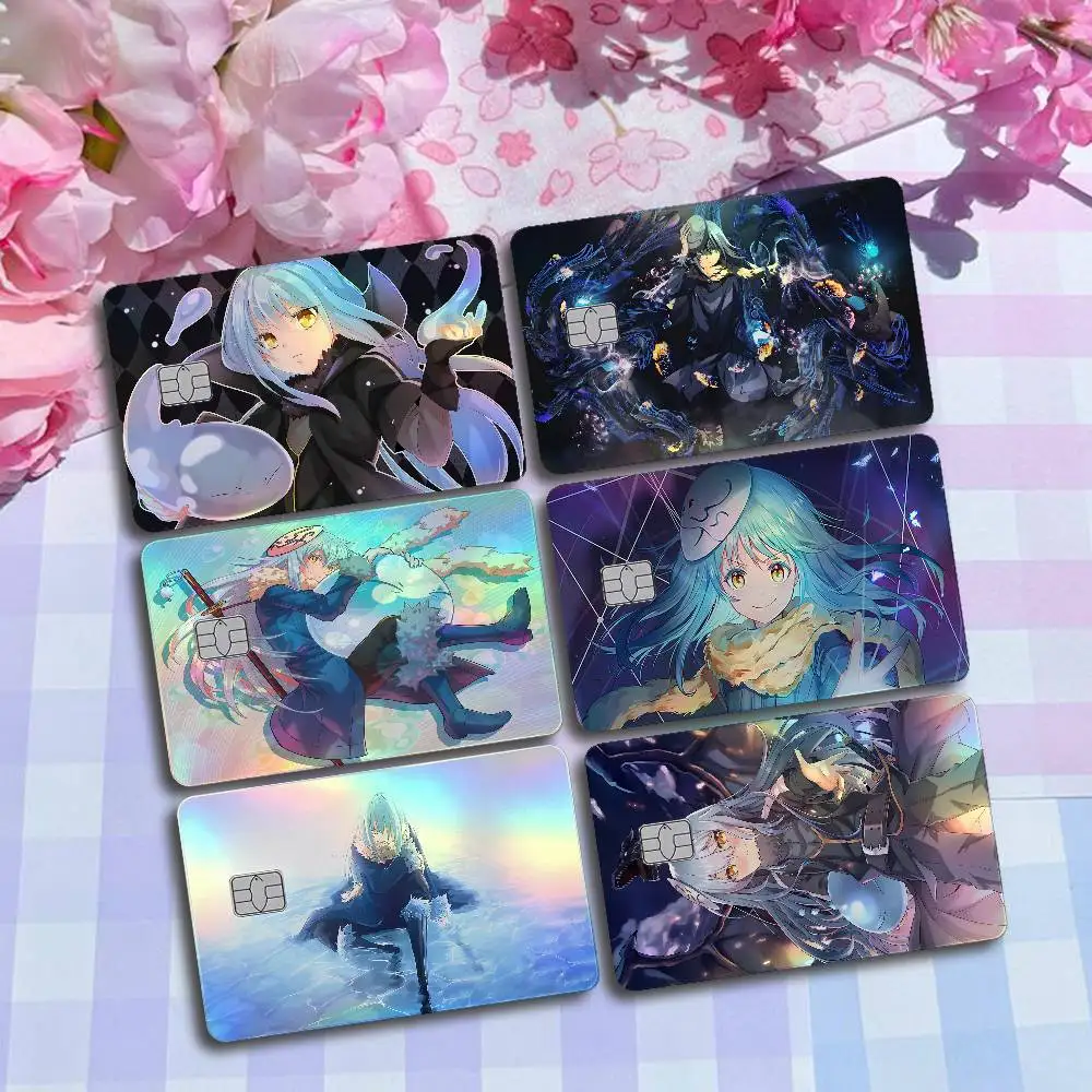 Demon Slime Rimuru Tempest Laser Card Skin Stickers 4pcs/Set Waterproof Anti-Scratch Bank Card Protector Decal For Credit Cards