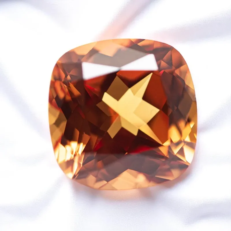 

Lab Grown Sapphire Sunset Orange Color Cushion Cut Physical Composition Al₂O₃ Czochralski Method Gemstone for Diy Certificate
