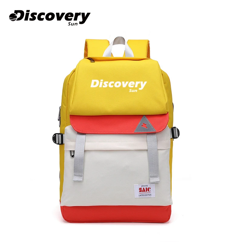 DISCOVERY-SUN Unisex Backpack Casual Solid Color Hiking Backpack Outdoor Sports School Bag Large Capacity Travel Laptop Backpack