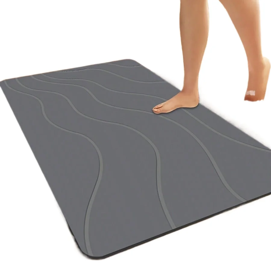 1pc Quick-Dry Bathroom Mat Bath Rug Mat - Non-Slip, Absorbent Diatom Mud Floor Rug With Geometric Design For Shower & Entryway Bathroom Rug Bathroom Floor Mat