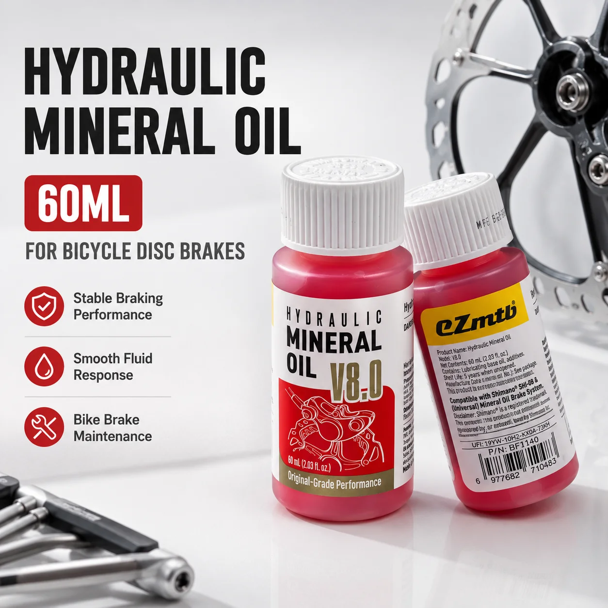 Bicycle Brake Mineral Oil 60ML Bike Hydraulic Disc Brake Oil Bleed Kit For SHIMANO TEKTRO SRAM NUTT Series Brake Repair Tools