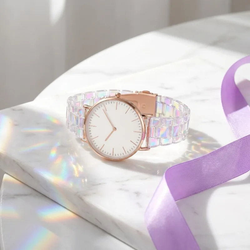 Fashion Women's Watch Luxury Metal Analog Quartz Ladies Wristwatch Simple Elegant Transparent Band Woman Watch Relogio Feminino
