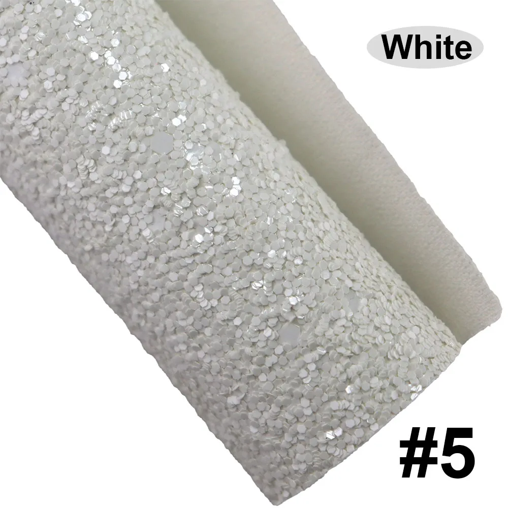 30cmx134cm Plain Solid White Glitter Fabric and Lichee Textured Faux Synthetic Leather For DIY shoes HD003m