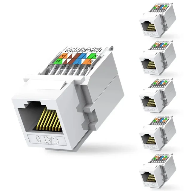 Moduł sieciowy RJ45, nie wymaga użycia gniazda sieciowego Gigabit klasy 6, kompleksowa instalacja kablowa, głowica krystaliczna, panel krosowniczy kabli sieciowych.