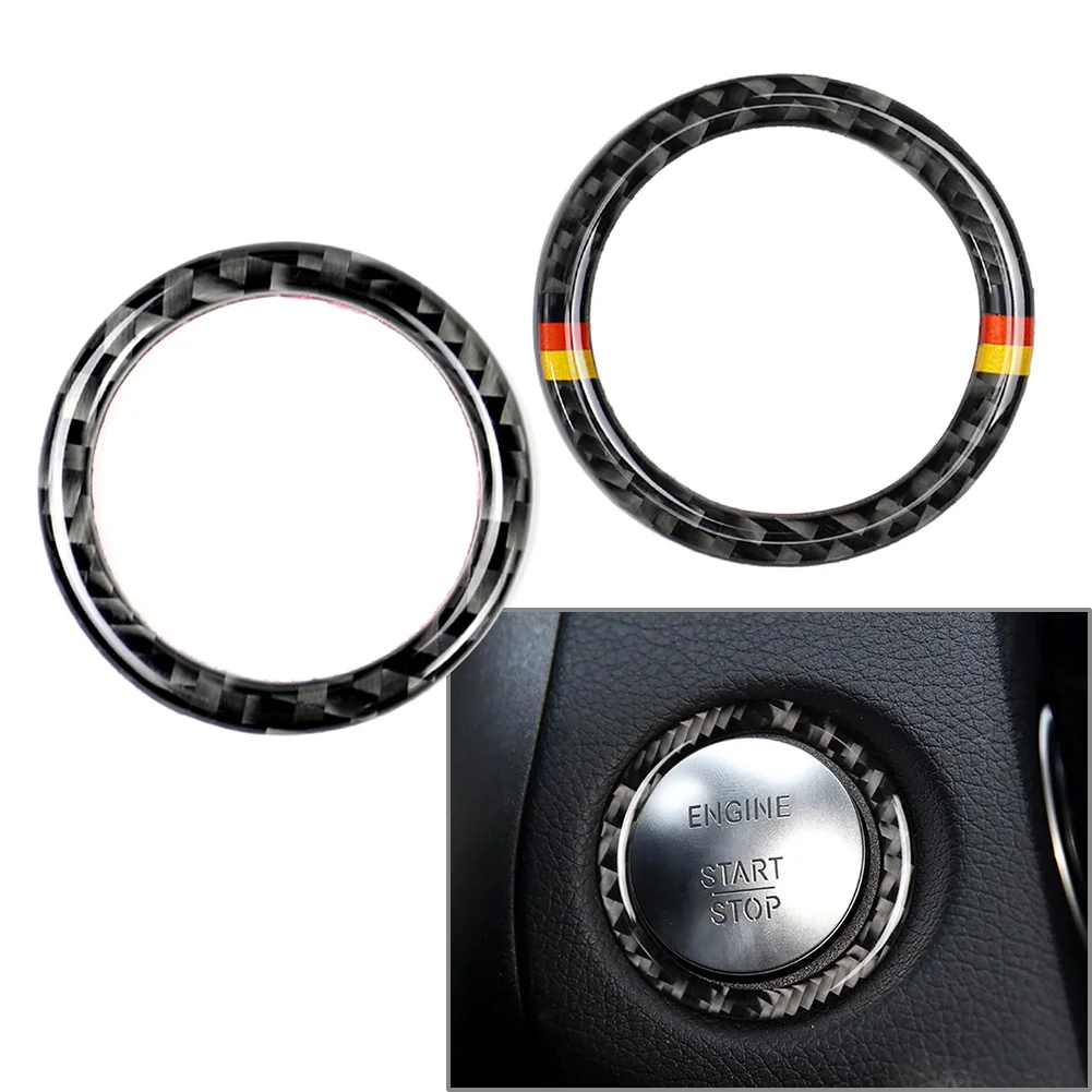 

Carbon Fiber Car Engine Start Stop Button Ring Cover Decoration For Mercedes-Benz A B C GLC GLA CLA CLS Class W176 W205 X156 etc