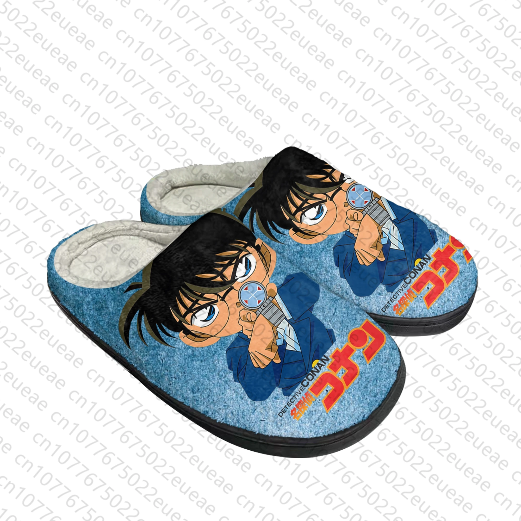 Hot Detective Conan Cartoon Home Cotton Custom Slippers Mens Womens Sandals Plush Bedroom Casual Keep Warm Shoes Thermal Slipper