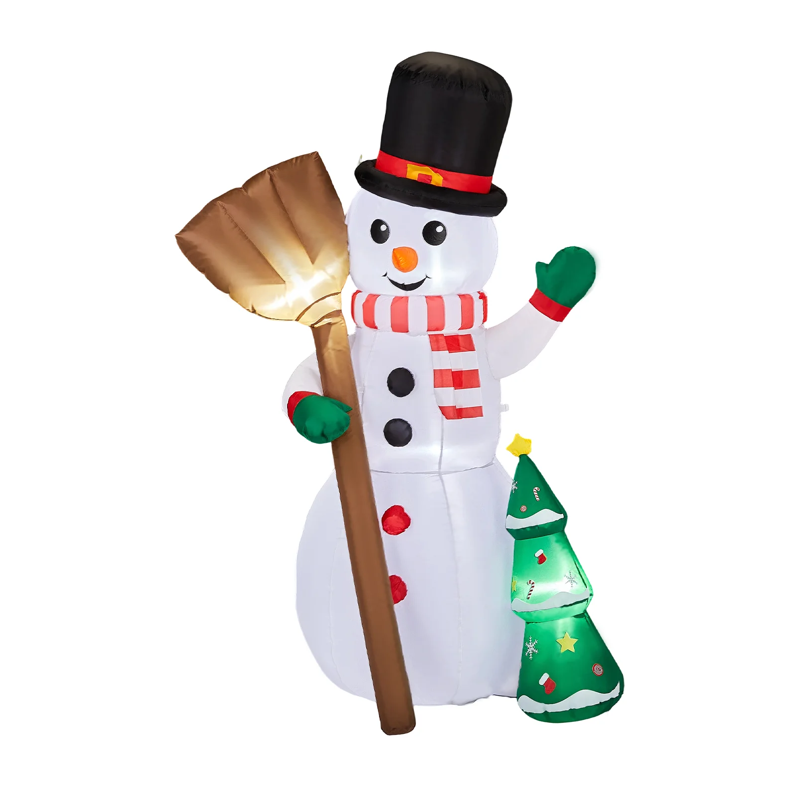 

6.2ft Lighted Christmas Inflatable Decoration, Inflatable Snowman Holding Groom, Funny Blow up Yard Decorations