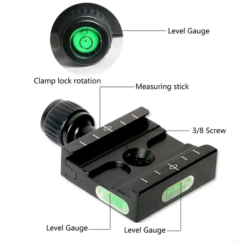 W91A Nhôm 50mm CRAMP Tấm giải phóng nhanh với các cấp độ bong bóng 3 tích hợp