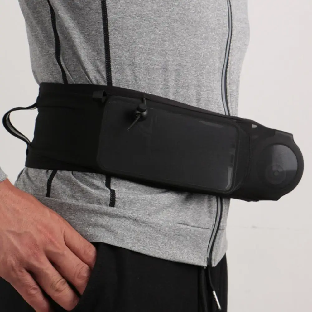 

Black Waist Pack Ultra-Light Breathable Multi-Pocket Mesh Running Belt Durable Sport Fanny Bag