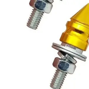 

2x Vehicle License Plate Screws For Cars And Motorcycles ABS Carbon Steel M6 Thread Pagoda Spire Design Multiple Color Screws