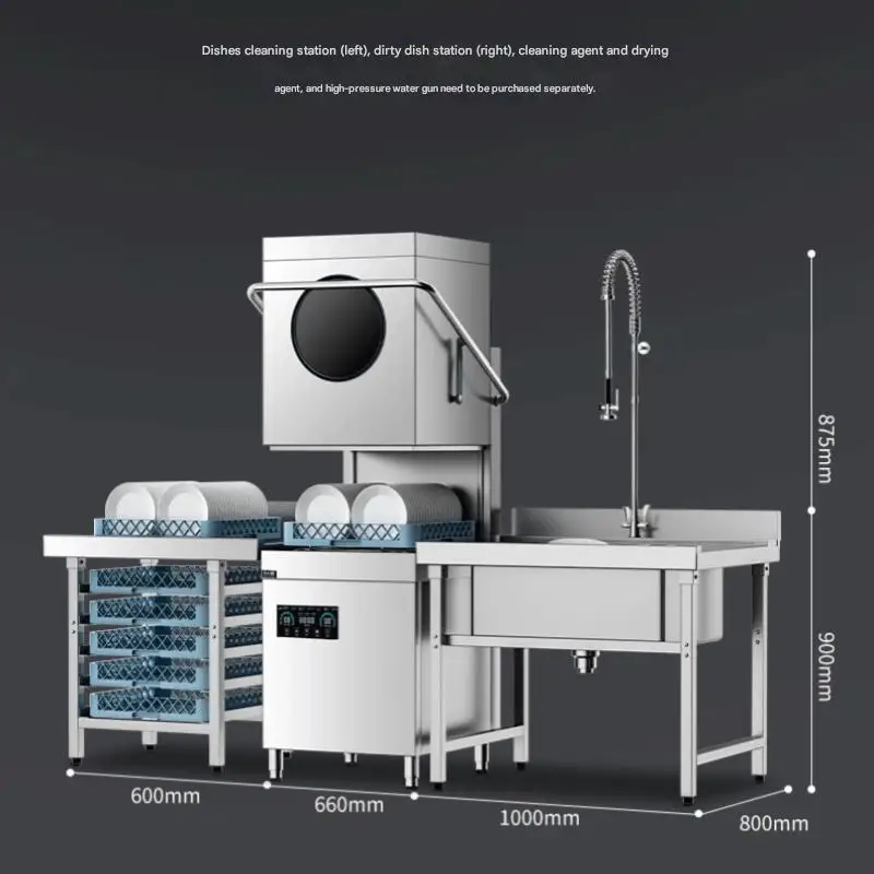 Commercial Kitchen Dishwasher Machine Industrial High Temperature Sterilization For Restaurant Cafeteria