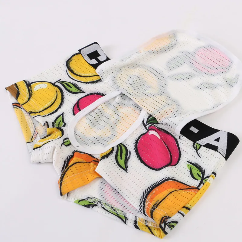 Men's Erotic Underwear Crotchless Boxer Shorts With Front Hole Printed Underpants Sexy Gay Lingerie Ropa Interior Erotica XXL