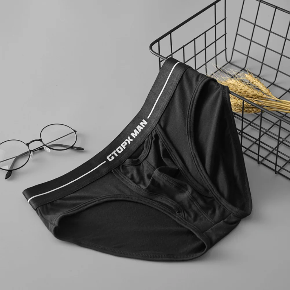 Mens Breathable Underwear Briefs Low Waist Elastic Pouch Comfortable Fit Close Fitting Underpants for Daily Wear