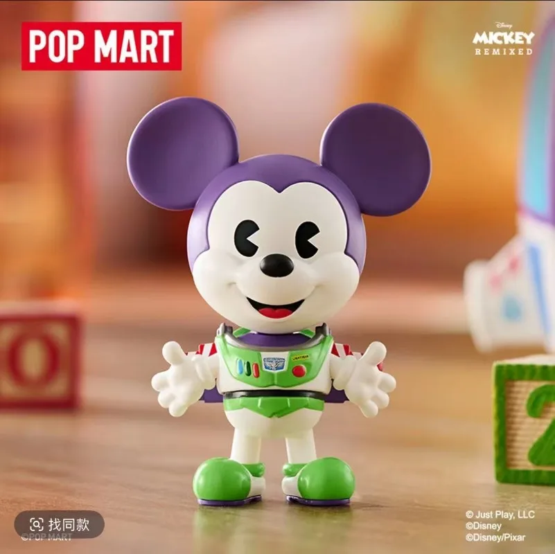 Producto Original POPMART Disney Mickey REMIXED: Serie Mickey Meets Pixar, Caja Sorpresa con Figura Coleccionable, Regalo de Cumpleaños