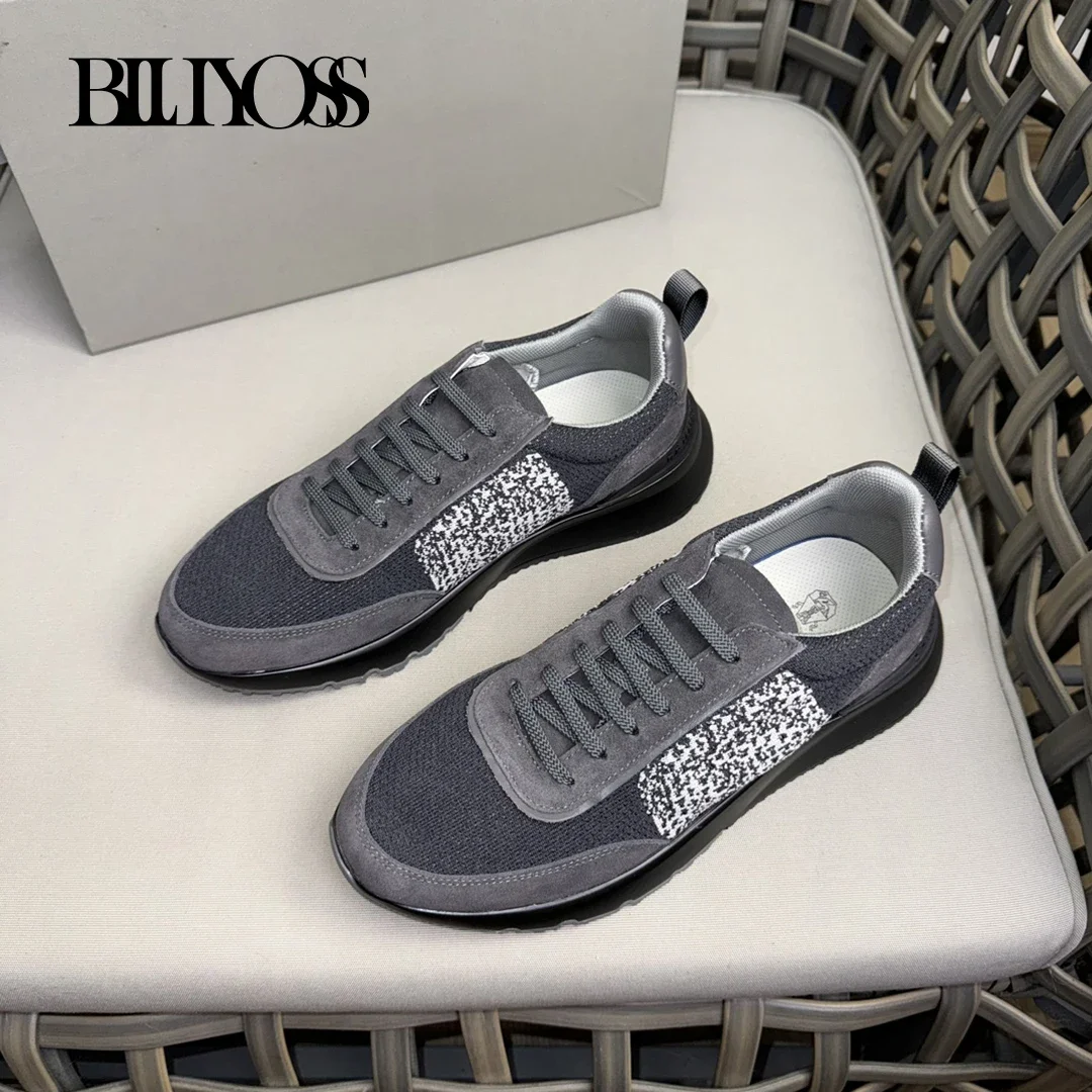 BLLIYOSS Knitted sports shoes 2024 New Inner Exclusive Calf Leather Comfort high Quality Outdoors Men‘s European big size 38-46