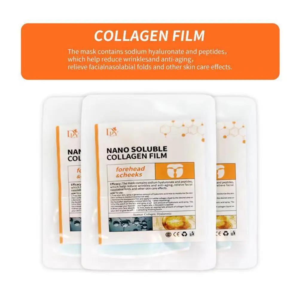 Collagen Film Paper Soluble Facial Mask Cloth Anti-Aging Soluble Water Face Filler Full Collagen Fiming Lifting Face Skin Care