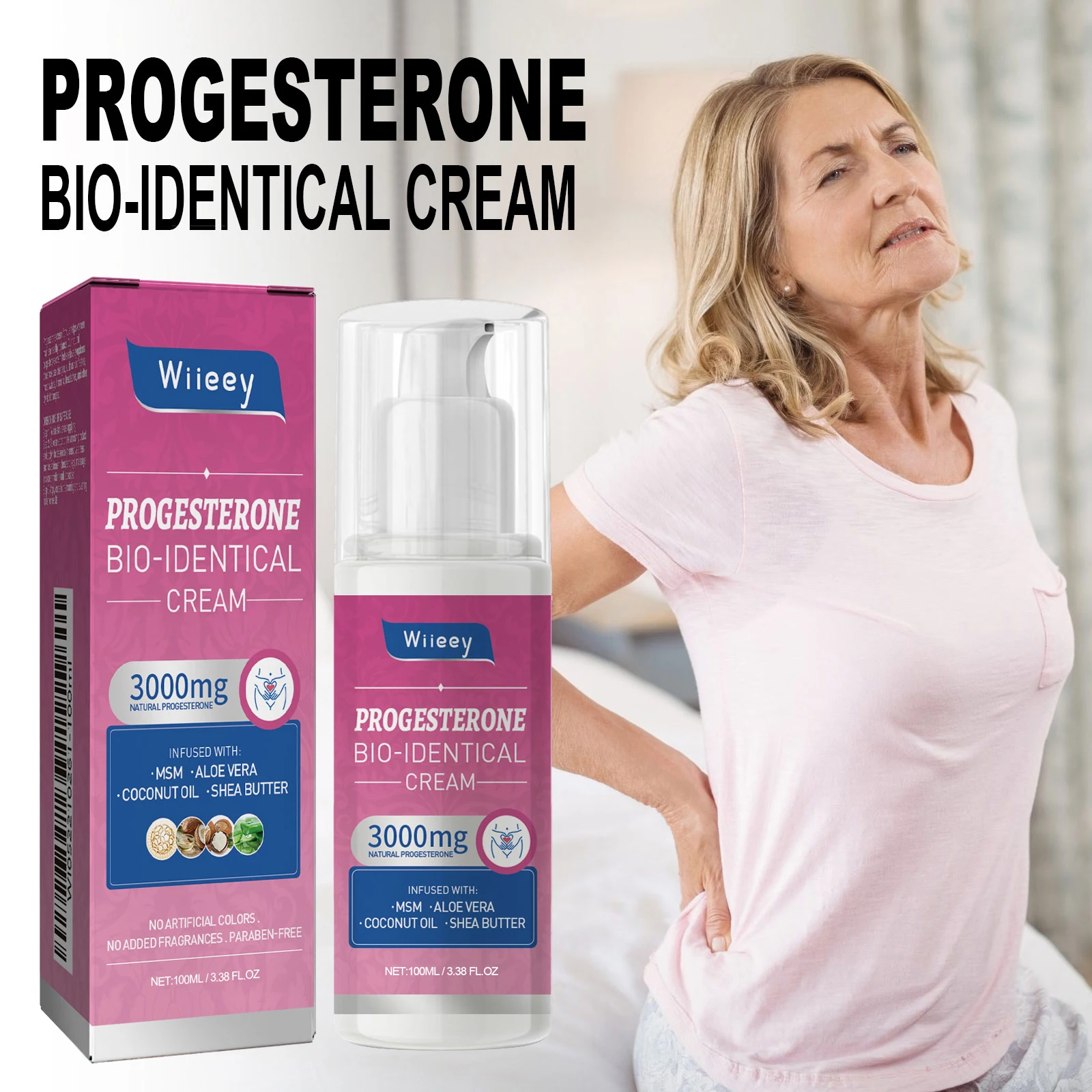 

Menopausal Progesterone Cream: Regulates mood and balances progesterone levels and estrogen in middle-aged and elderly women.
