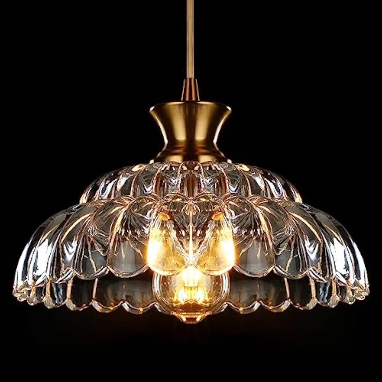 

Amazing GlassPendant Lights Modern Hanging Light Adjustable Hanging Lamp Clear Flower Glass Shade Pendant Light Fixture Kitchen