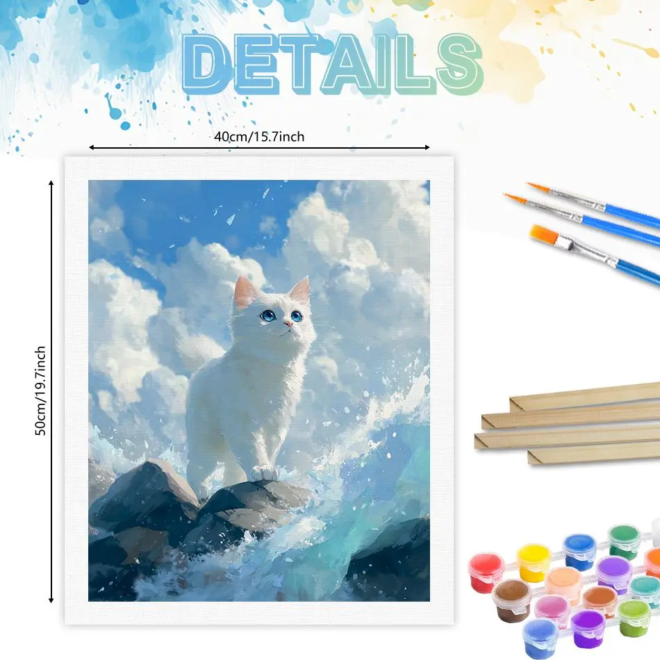 CHENISTOR Cat Paint By Numbers Diy Decorative Paintings Animal Paint For Painting Original Gifts Canvas Painting
