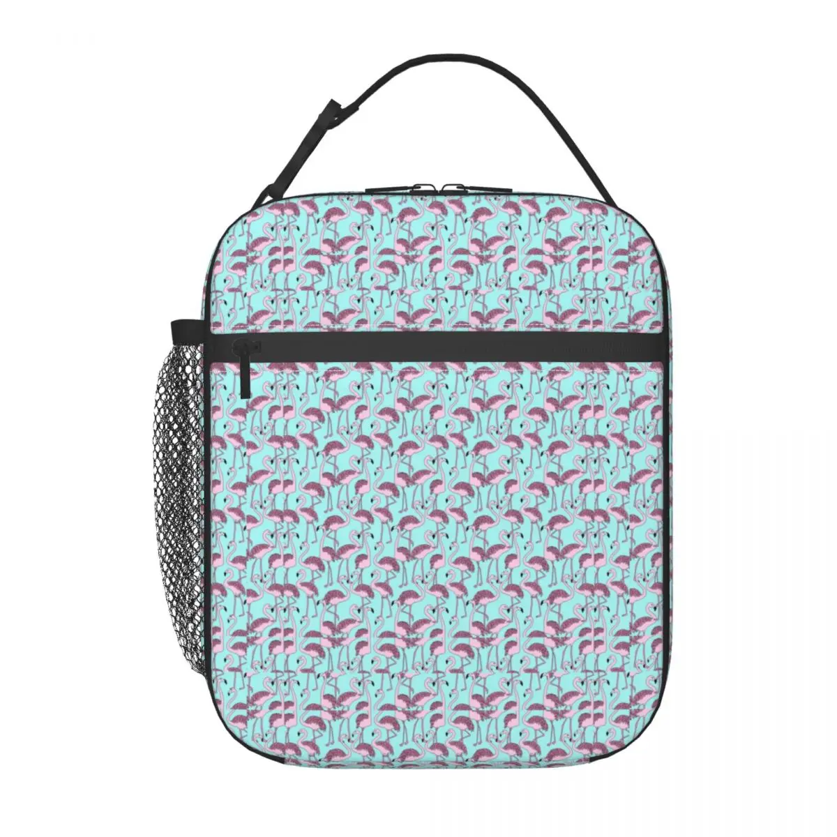 Pink Flamingo Paradise Portable Lunch Boxes Women Multifunction Thermal Cooler Food Insulated Lunch Bag Kids School Children