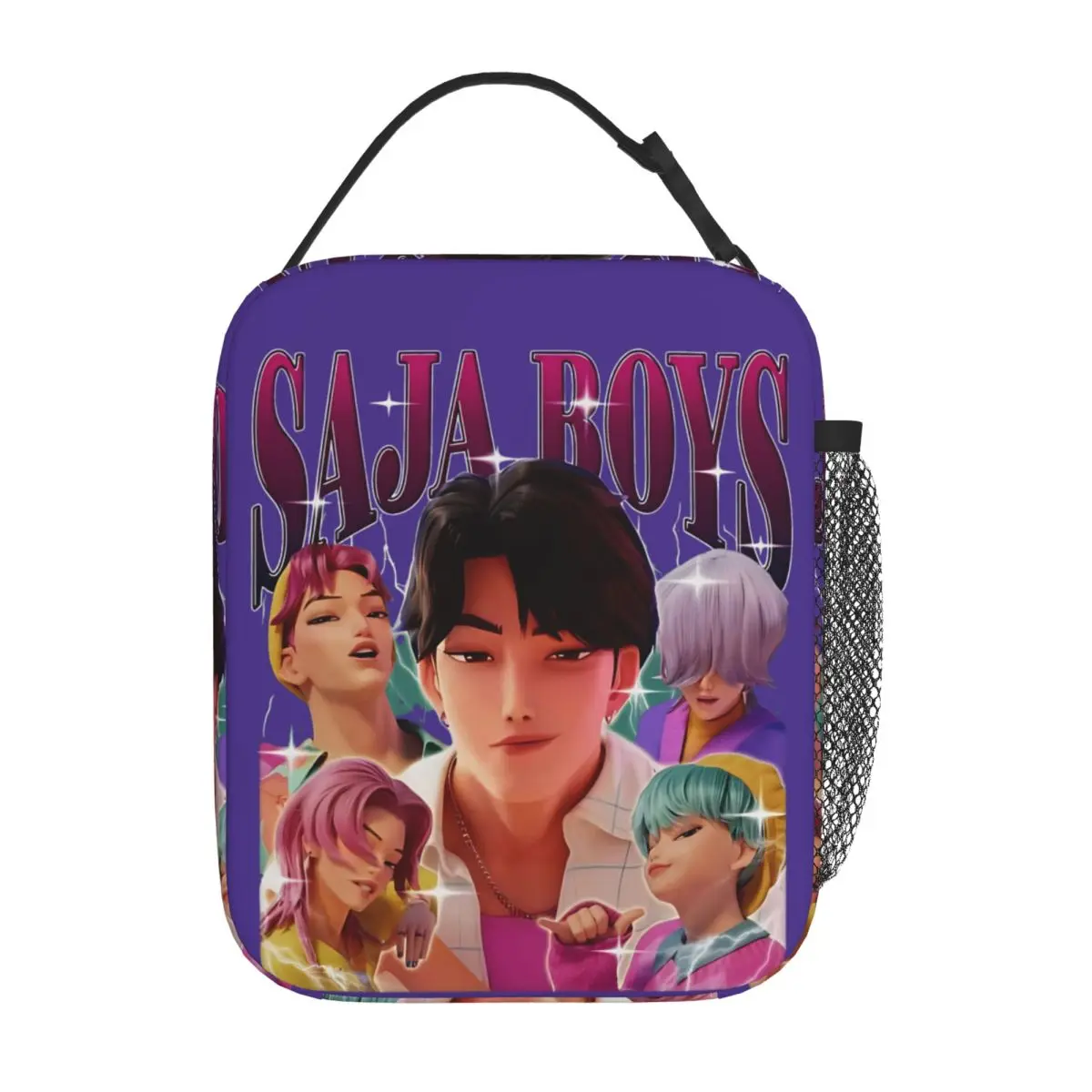 

Saja Boys KPop Охотники на демонов 90-х годов Эстетические изолированные сумки для обеда Портативный контейнер для еды Термосумка Ланч-бокс Tote Beach Outdoor