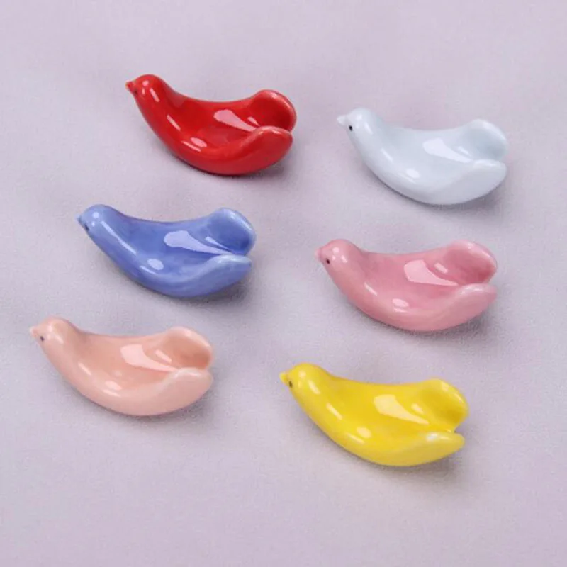 6 Pcs/Set Ceramic Pigeon Chopstick Holder Knife Spoon Chopstick Rack Pen Rest Pillow Kitchen Tableware Dinner Accessories