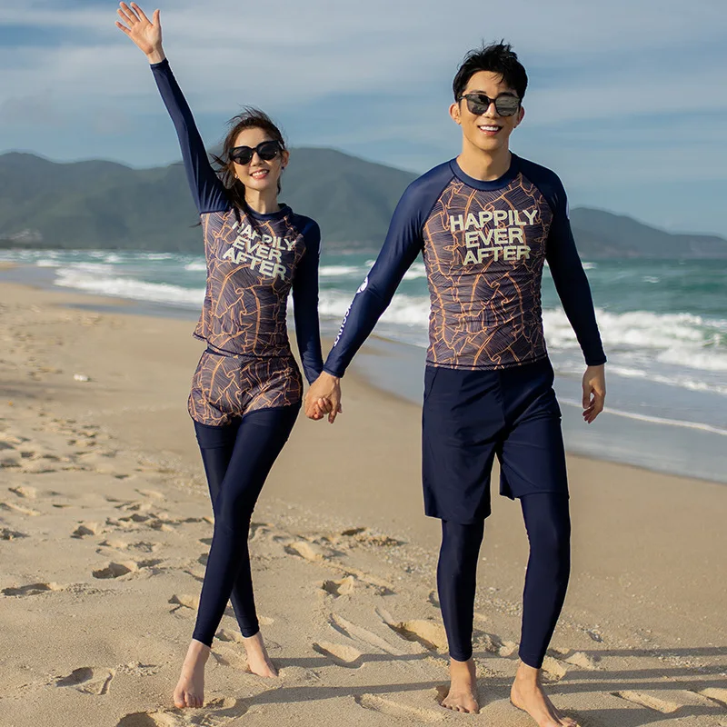 

Men's Women's 3-5 Piece Rash Guard with Boy Shorts Long Sleeve Zipper Swimsuit Bathing Suit Wetsuit Beachwear Tankini Tracksuit