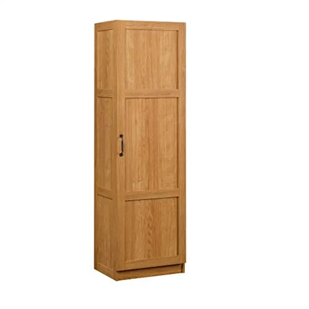 

Adjustable Multi-Room Storage Cabinet with Highland Oak Finish No Fabric Shelves Hold up to 30 lbs Safety Anchor Kit Included