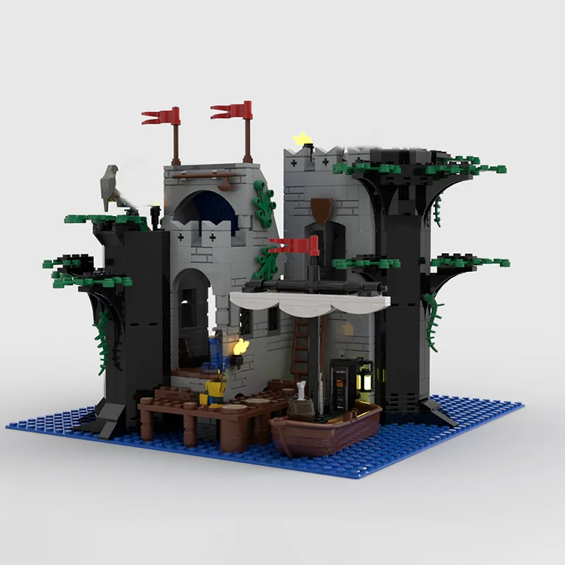 766 stücke MOC Fantasie Wald Forestmens Turm Holz Struktur DIY Modell Bausteine Geburtstag Spielzeug Geschenk