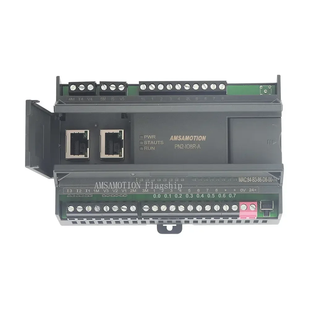 Imagem -02 - Amsamotion Profinet Ônibus Remoto Distribuído io Digital Módulo de Aquisição Sinal Expansão Analógica Pn1 Pn2-io8r-a 6ai 2ao Profibus