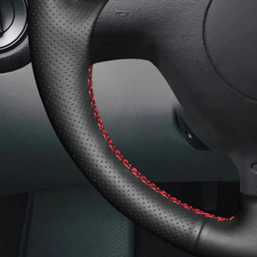 Ręcznie szyty pokrowiec na kierownicę z prawdziwej skóry DIY do Volkswagen VW Bora Akcesoria wewnętrzne z antypoślizgowym uchwytem